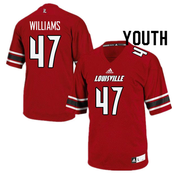 Youth #47 Jaylen Williams Louisville Cardinals College Football Jerseys Stitched Sale-Red